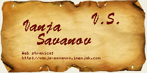 Vanja Savanov vizit kartica